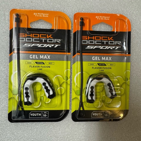 Shock Doctor Other - 2 Shock Doctor Sport Gel Max Flavor Fusion Mouth Guard Lime, Youth 10 or Under.